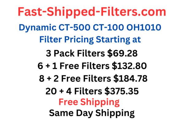 Dynamic Air Filters for CT-500, CT-100, and OH1010 Models