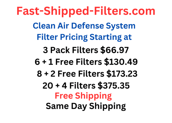 Clean Air Defense System Filters